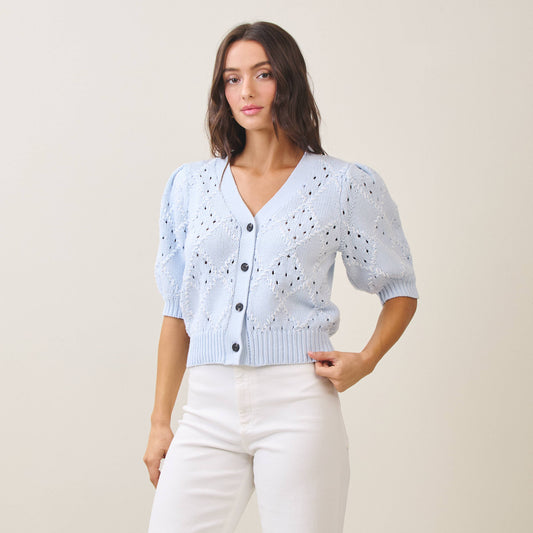Diamond Half Sleeve Cardigan