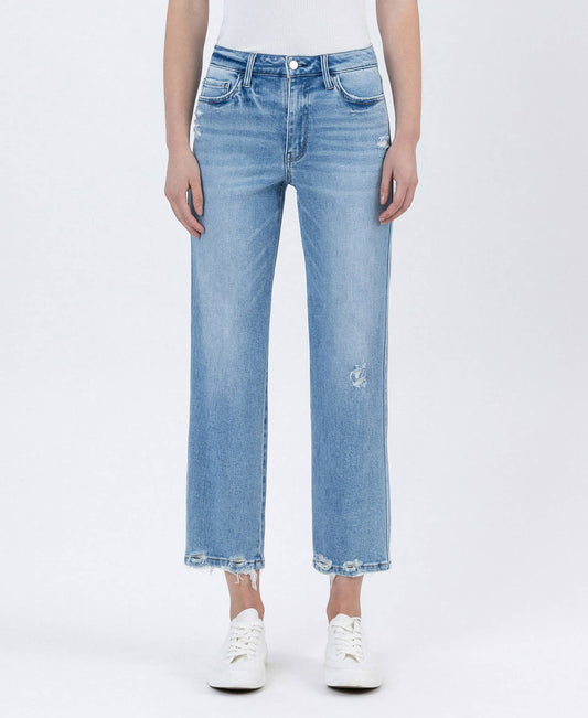 Boatload Jean - High Rise Distressed Straight Leg Jean