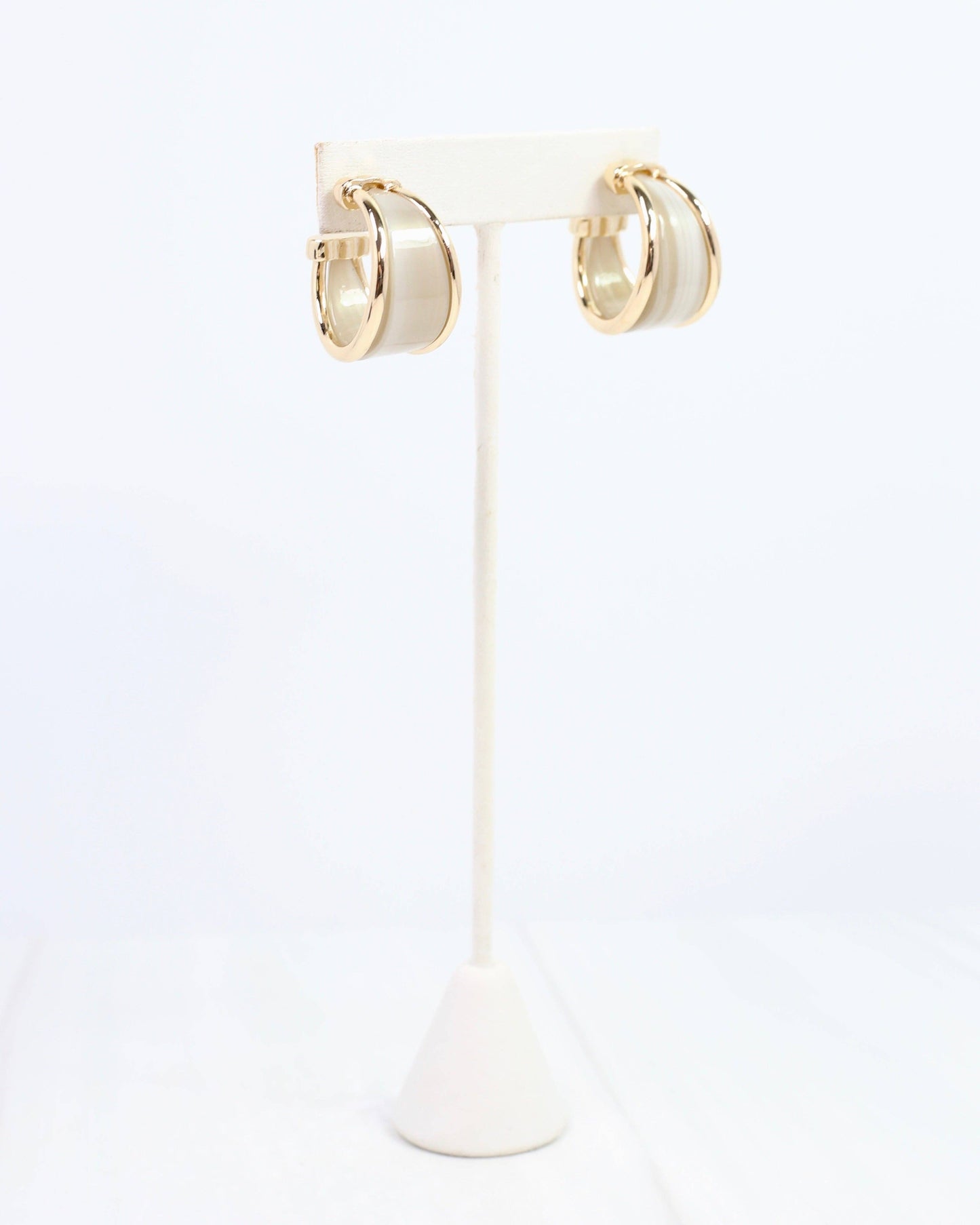 Daphne Gold Trimmed Hoop Grey
