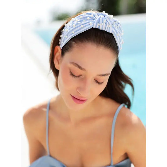 Pearls and Stripes Knotted Headband