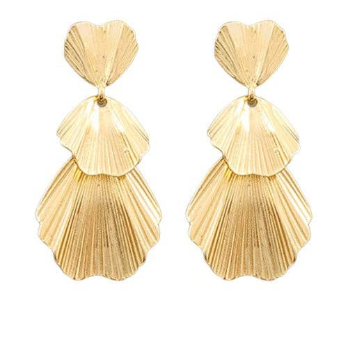 Tiered Gold Shell Earring