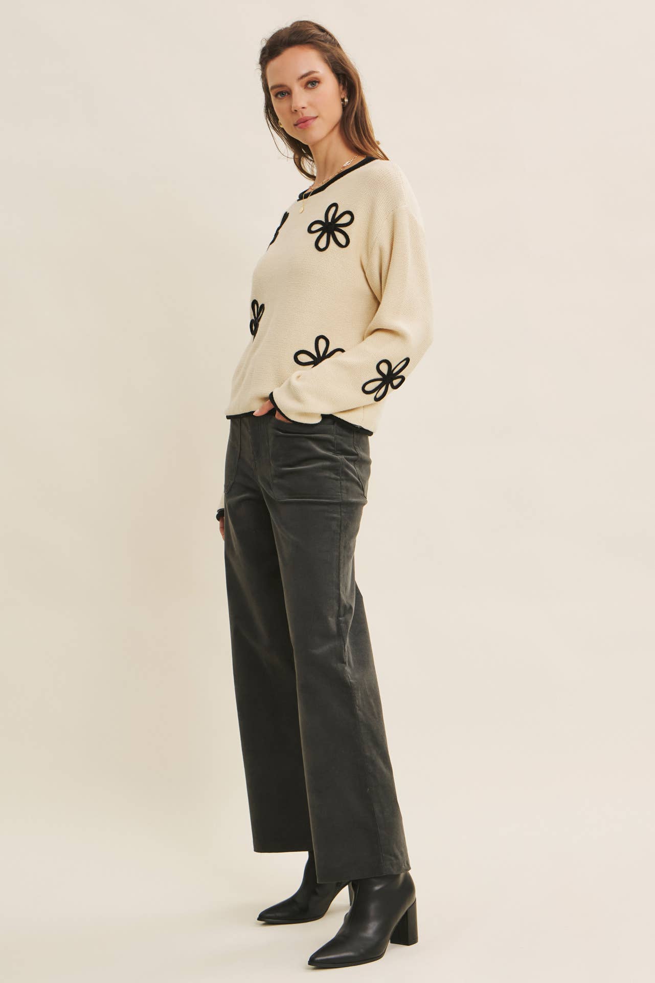 CORDUROY WIDE-LEG PANTS