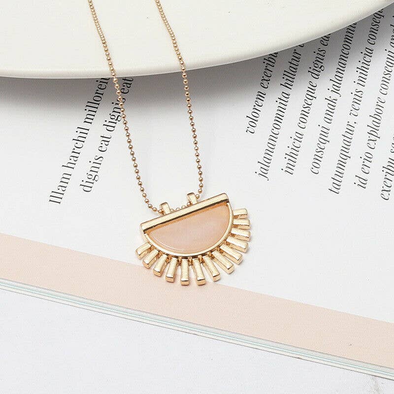 Stone Fan Necklace