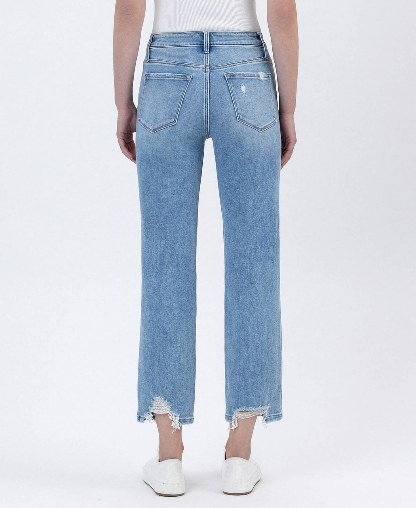 Boatload Jean - High Rise Distressed Straight Leg Jean