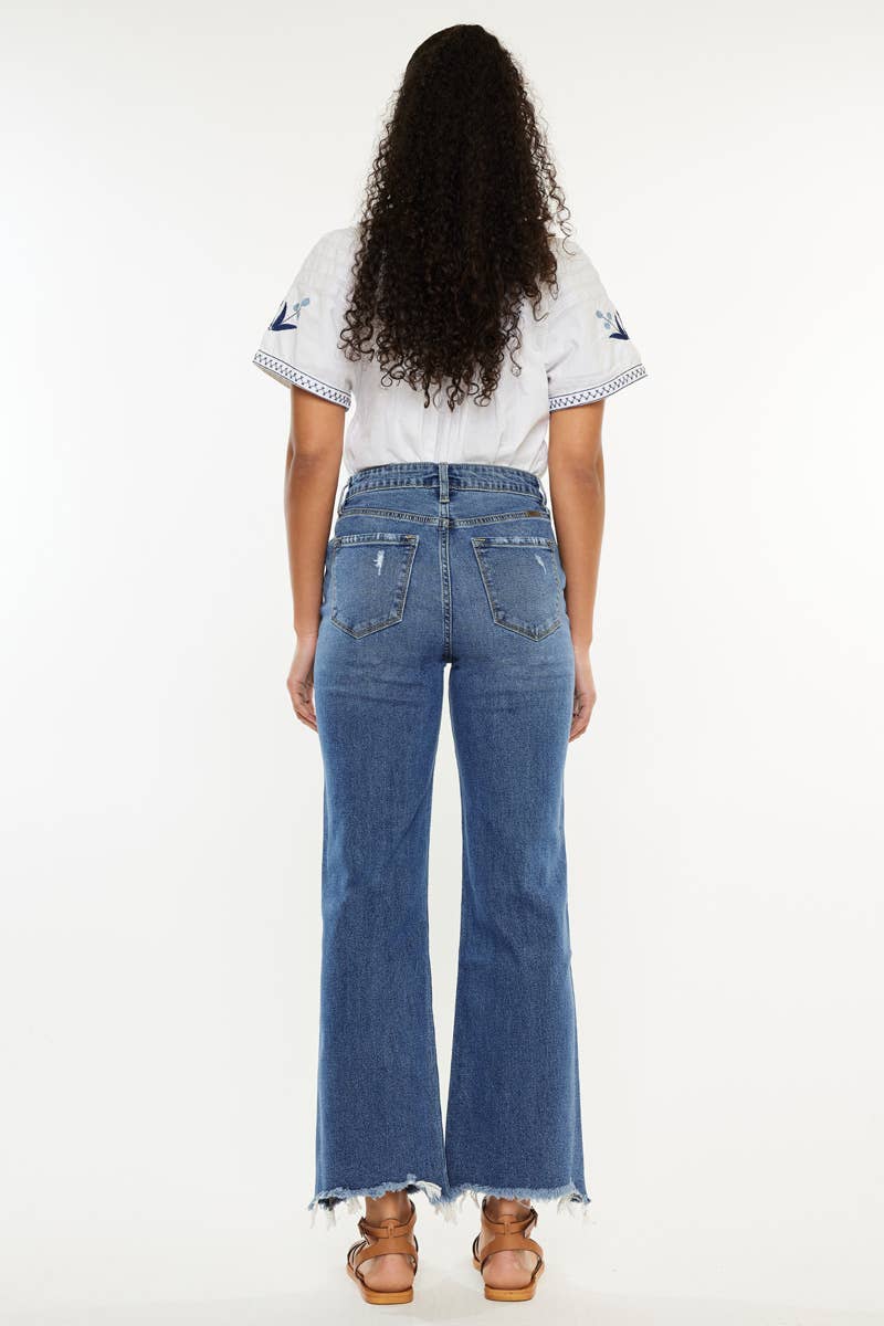 LUNA HIGH RISE SLIM WIDE LEG JEANS