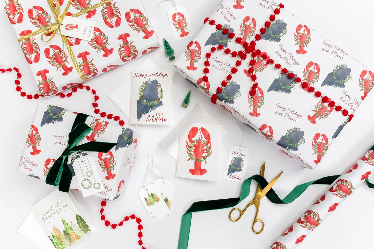 Gert & Co - Holiday Lobster Gift Wrap | Coastal Christmas Lobster Wrap