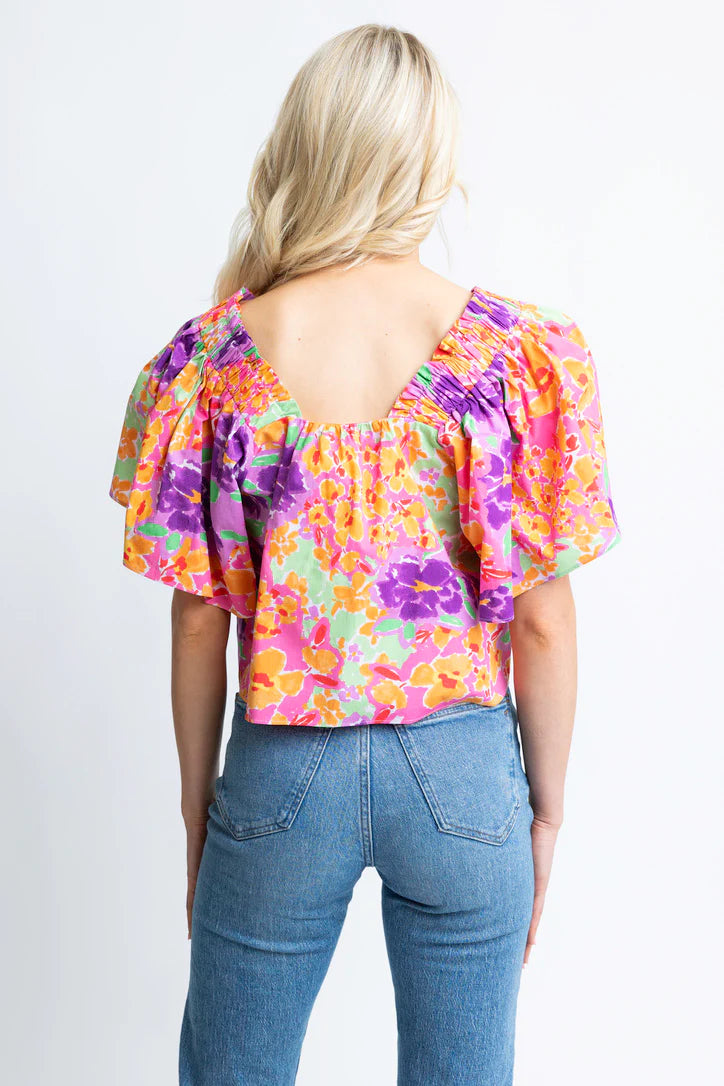 Floral Garden Square Neck Top