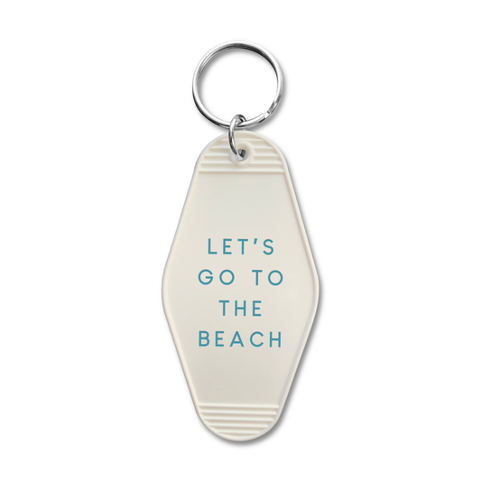 Retro Hotel Keychain - Let's Go To The Beach