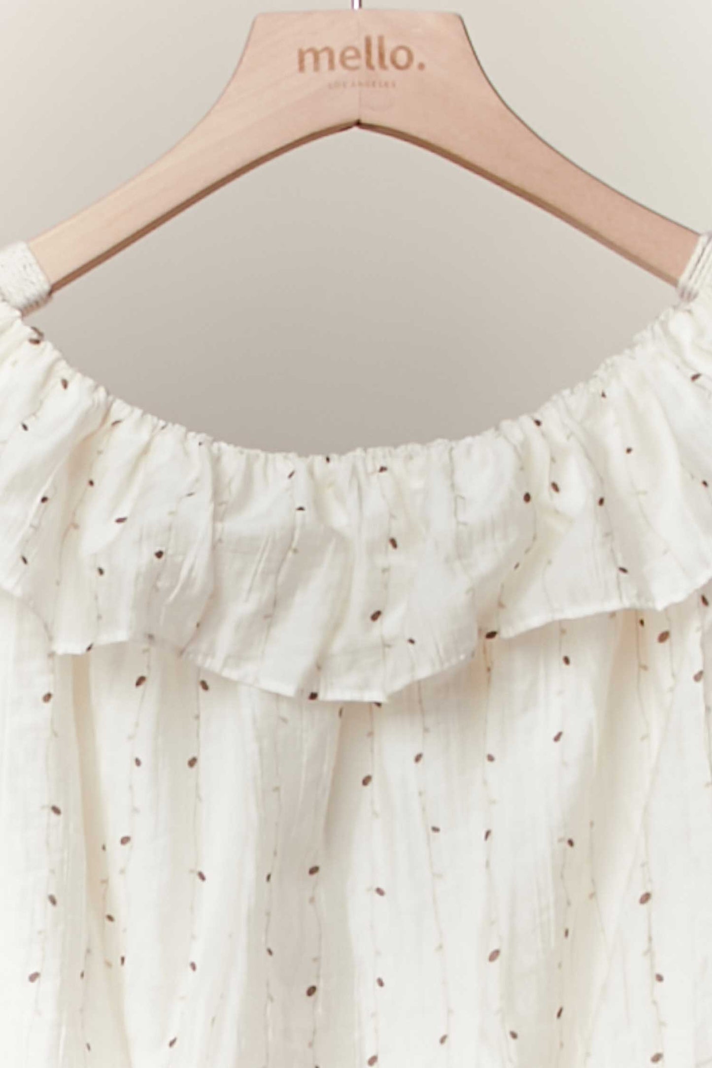 Printed Ruffle Off Shoulder Short Sleeve Top