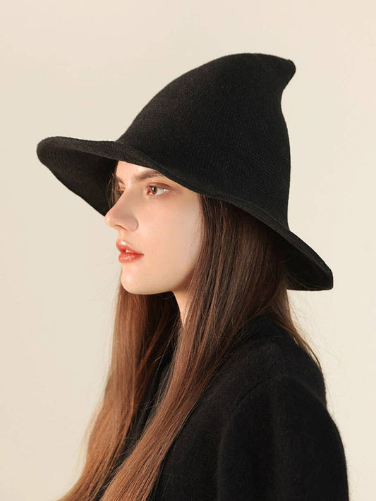 Foldable Knit Witch Hat