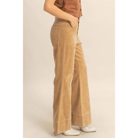 Mineral Washed Casual Flare Pants