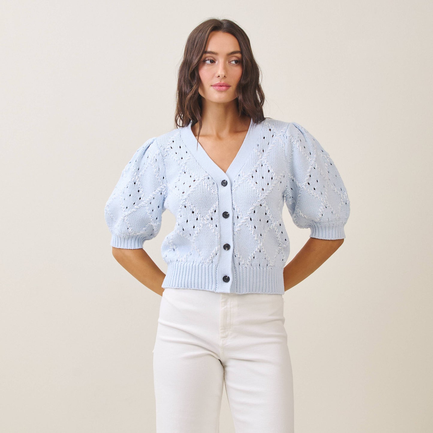 Diamond Half Sleeve Cardigan