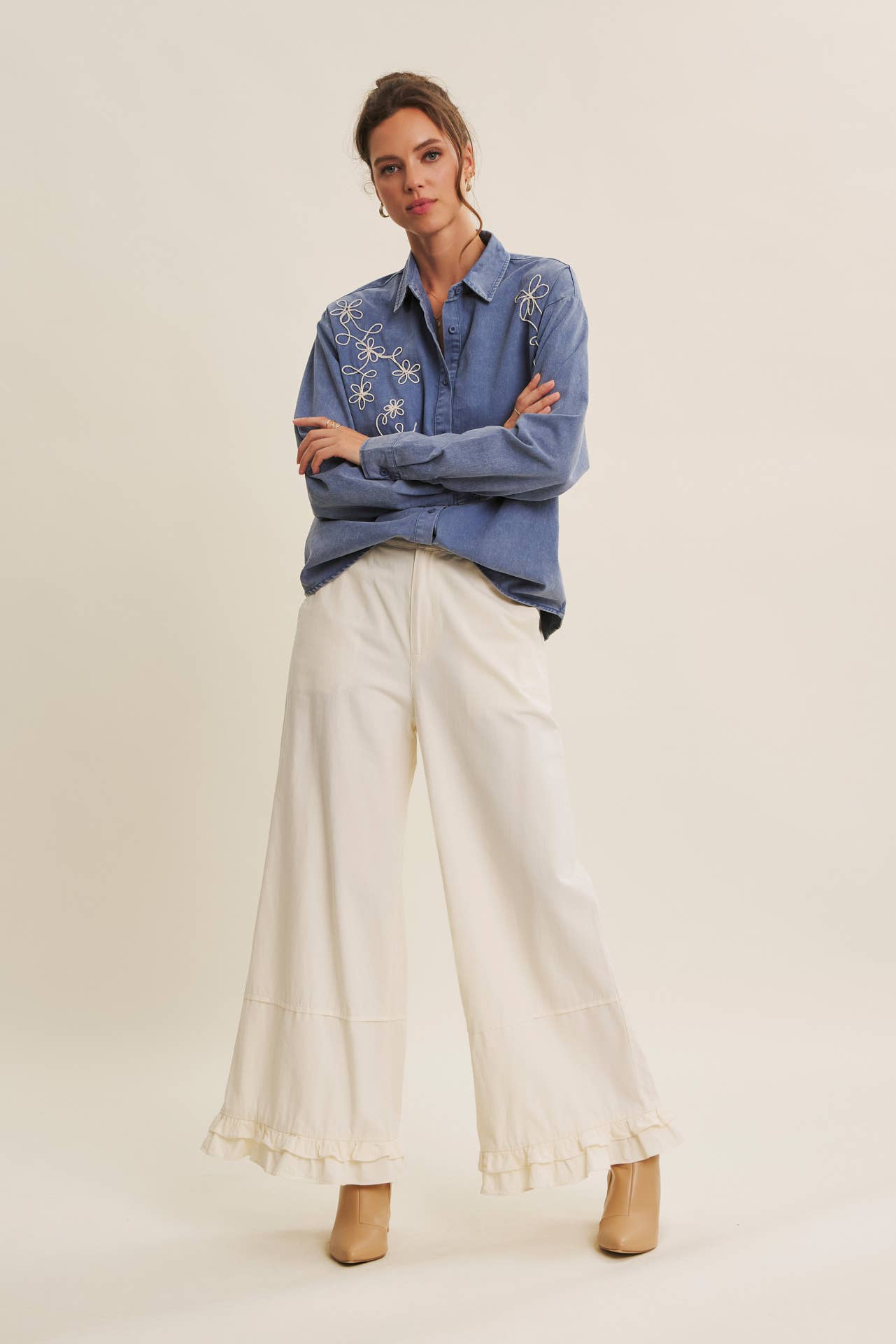 Dreamy Statement Wide-Leg with Ruffles