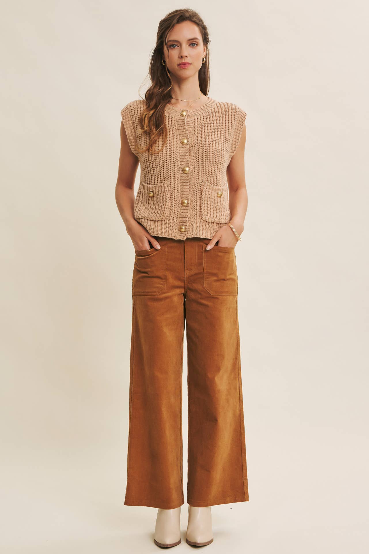 CORDUROY WIDE-LEG PANTS