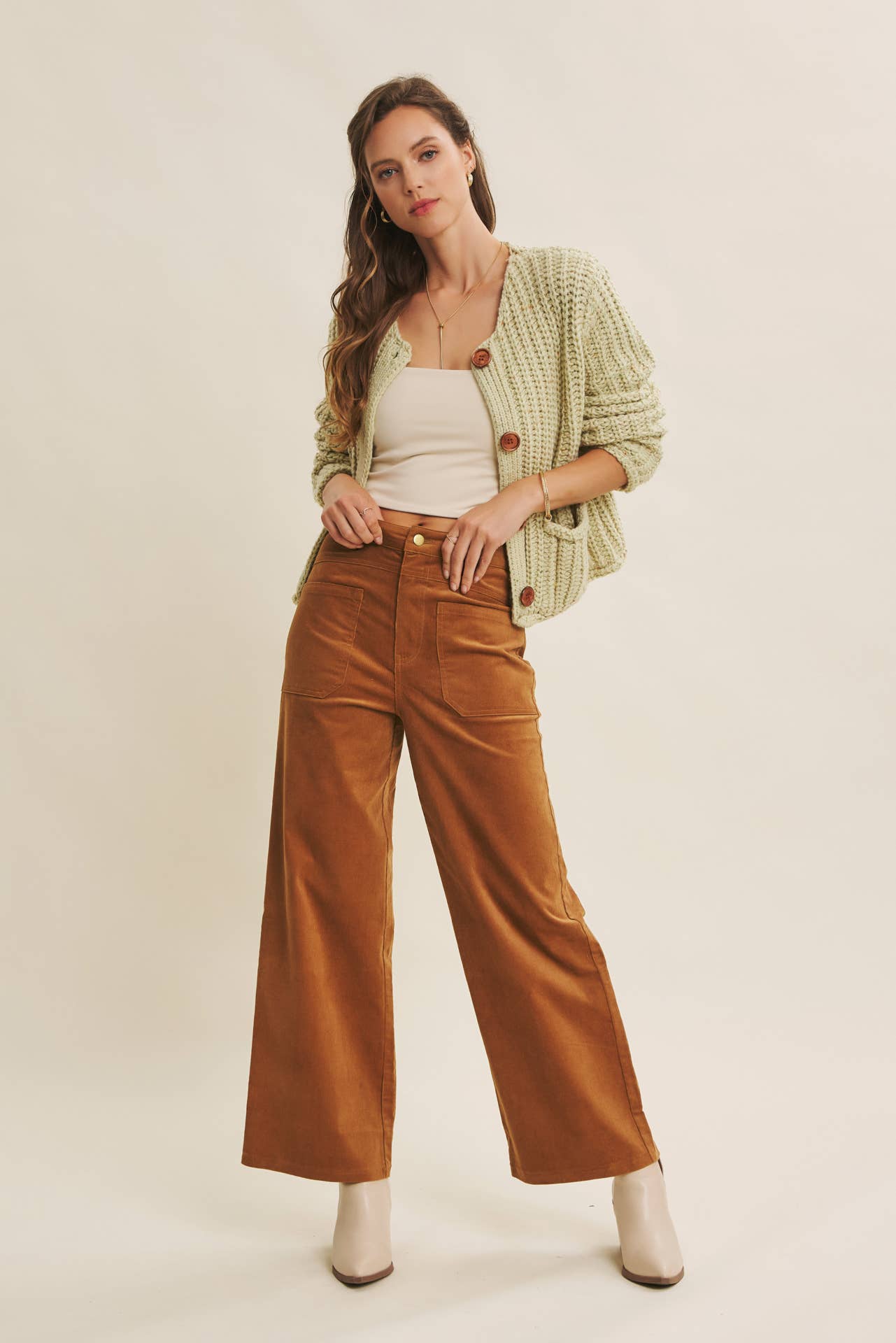 CORDUROY WIDE-LEG PANTS