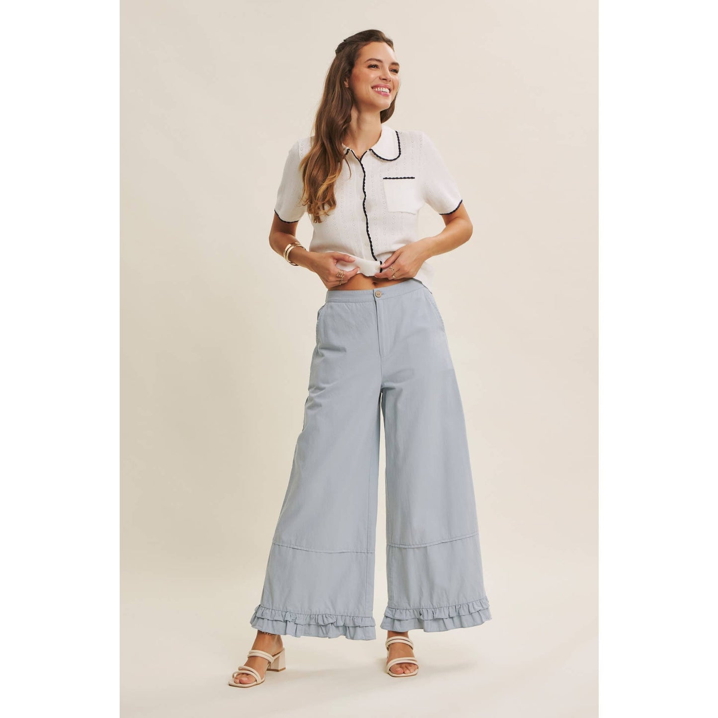 Dreamy Statement Wide-Leg with Ruffles