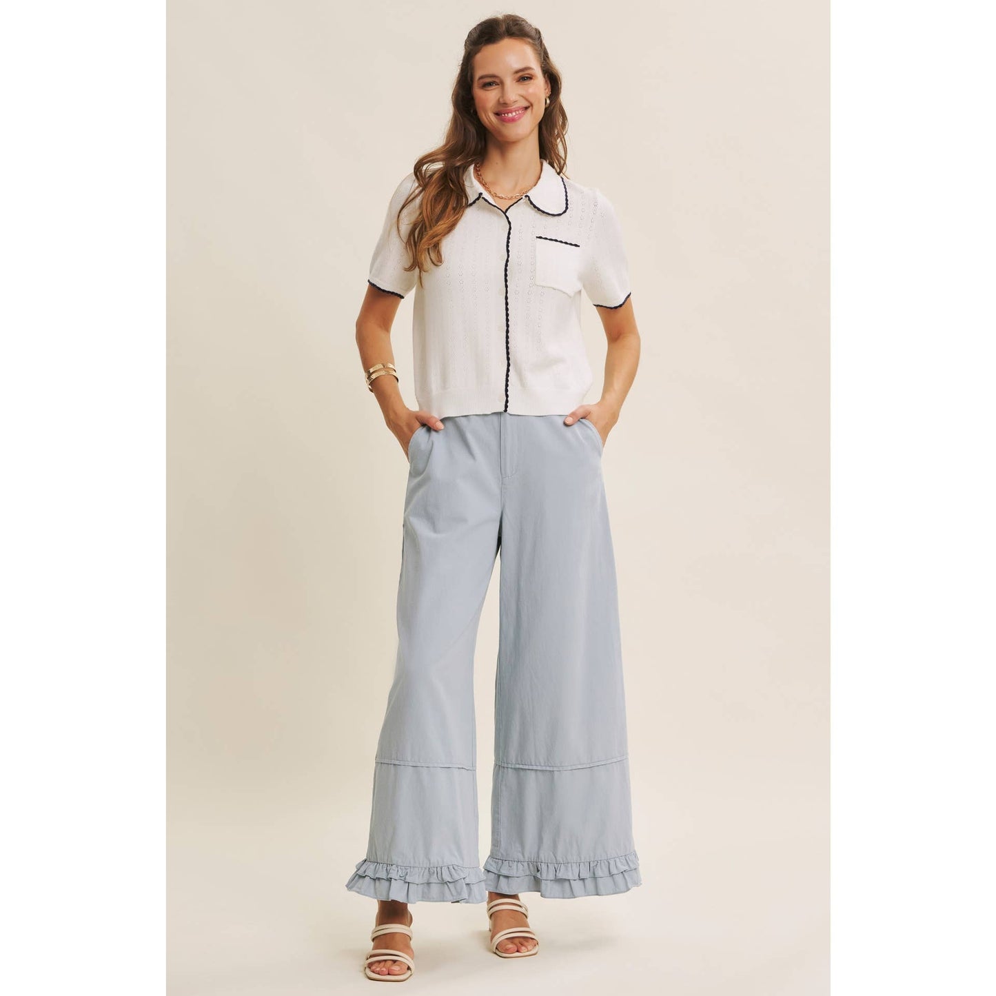 Dreamy Statement Wide-Leg with Ruffles