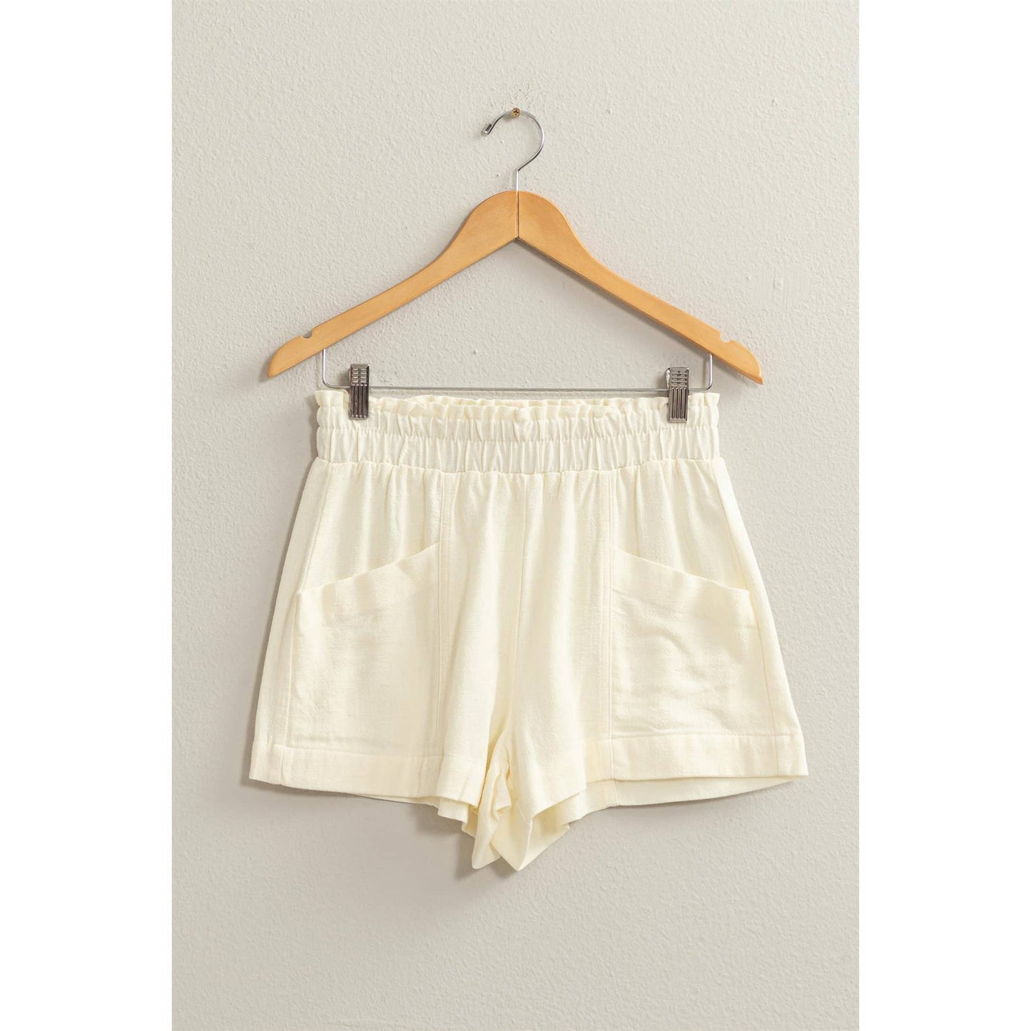 ALL TIME FUN HIGH WAIST LINEN SHORTS