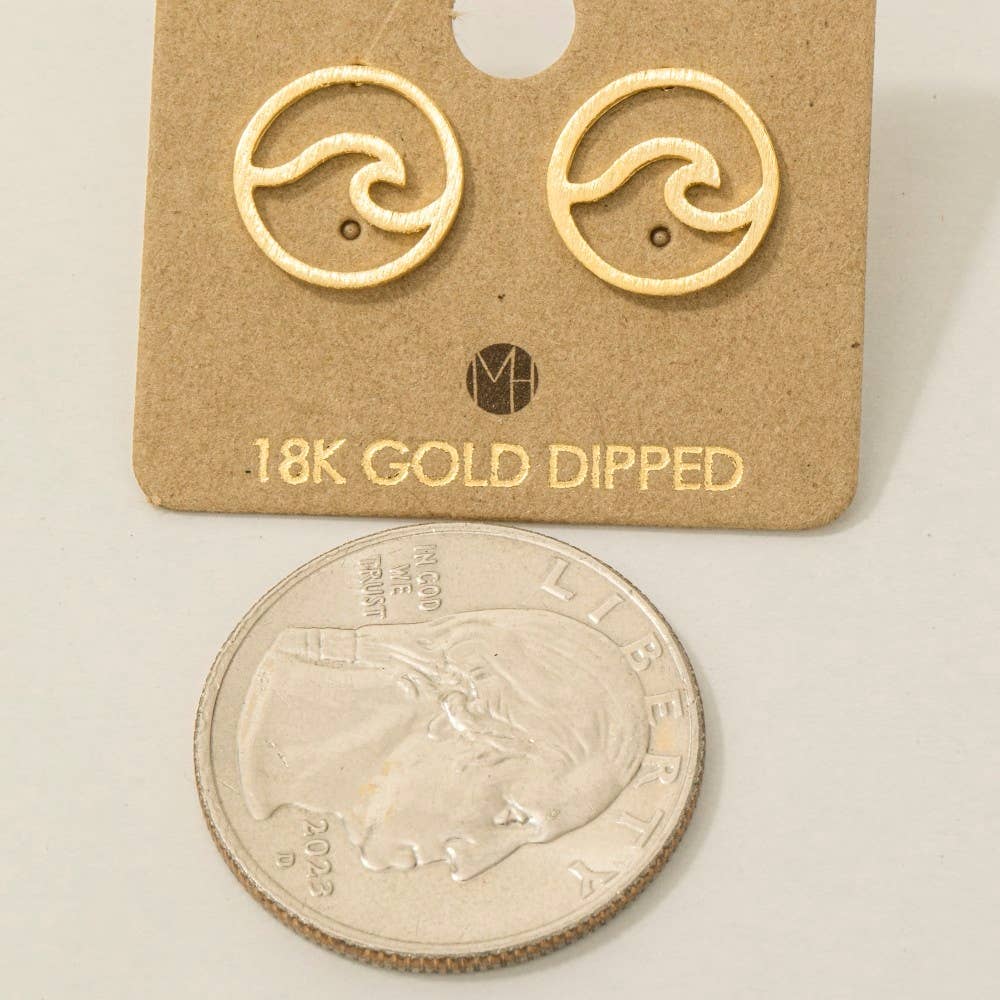 Circle Tidal Wave Stud Earrings