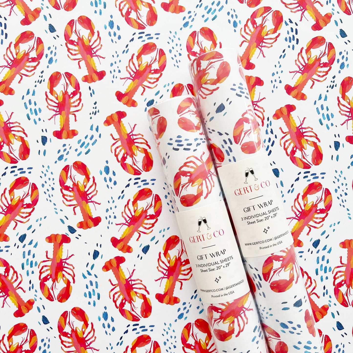 Gert & Co - Lobsters Gift Wrap | Lobster Wrapping Paper