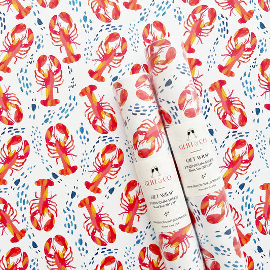 Gert & Co - Lobsters Gift Wrap | Lobster Wrapping Paper