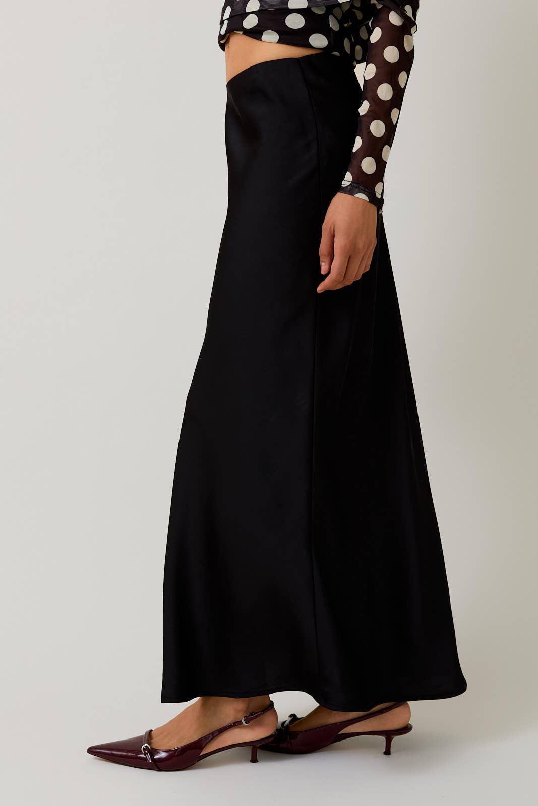Bias Satin Midi Skirt by LE LIS