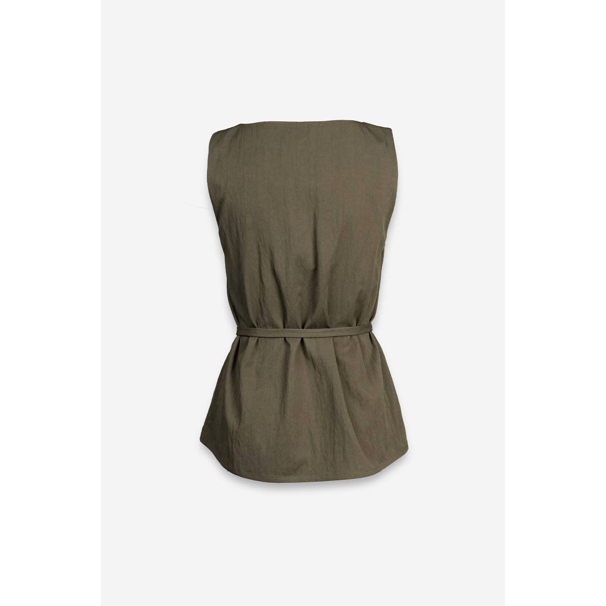 Sleeveless Cinched Tunic Top - ZEBRA