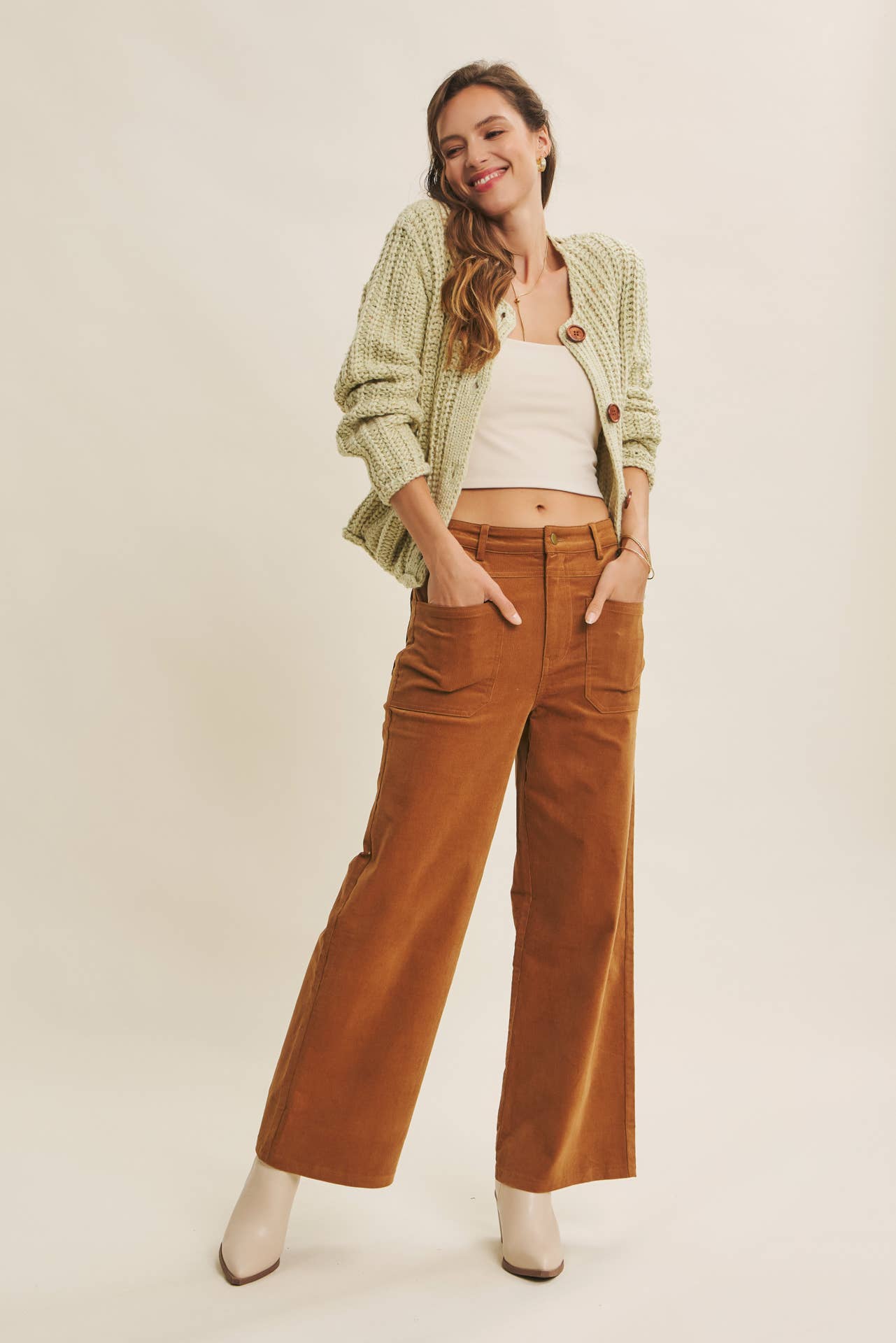 CORDUROY WIDE-LEG PANTS