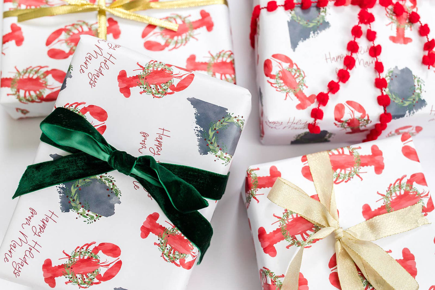Gert & Co - Holiday Lobster Gift Wrap | Coastal Christmas Lobster Wrap