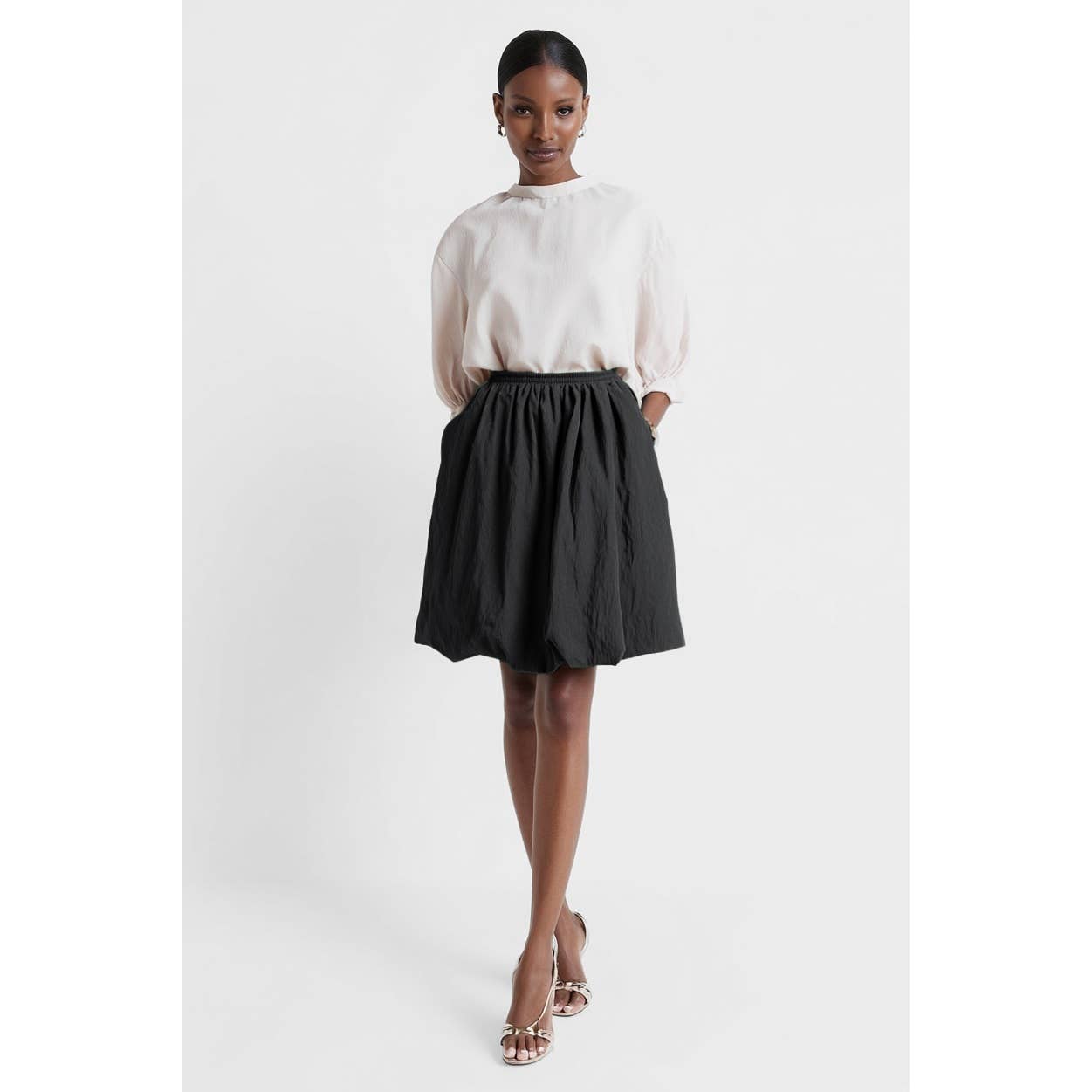 Bubble Skirt Elastic Waistband - ZEBRA