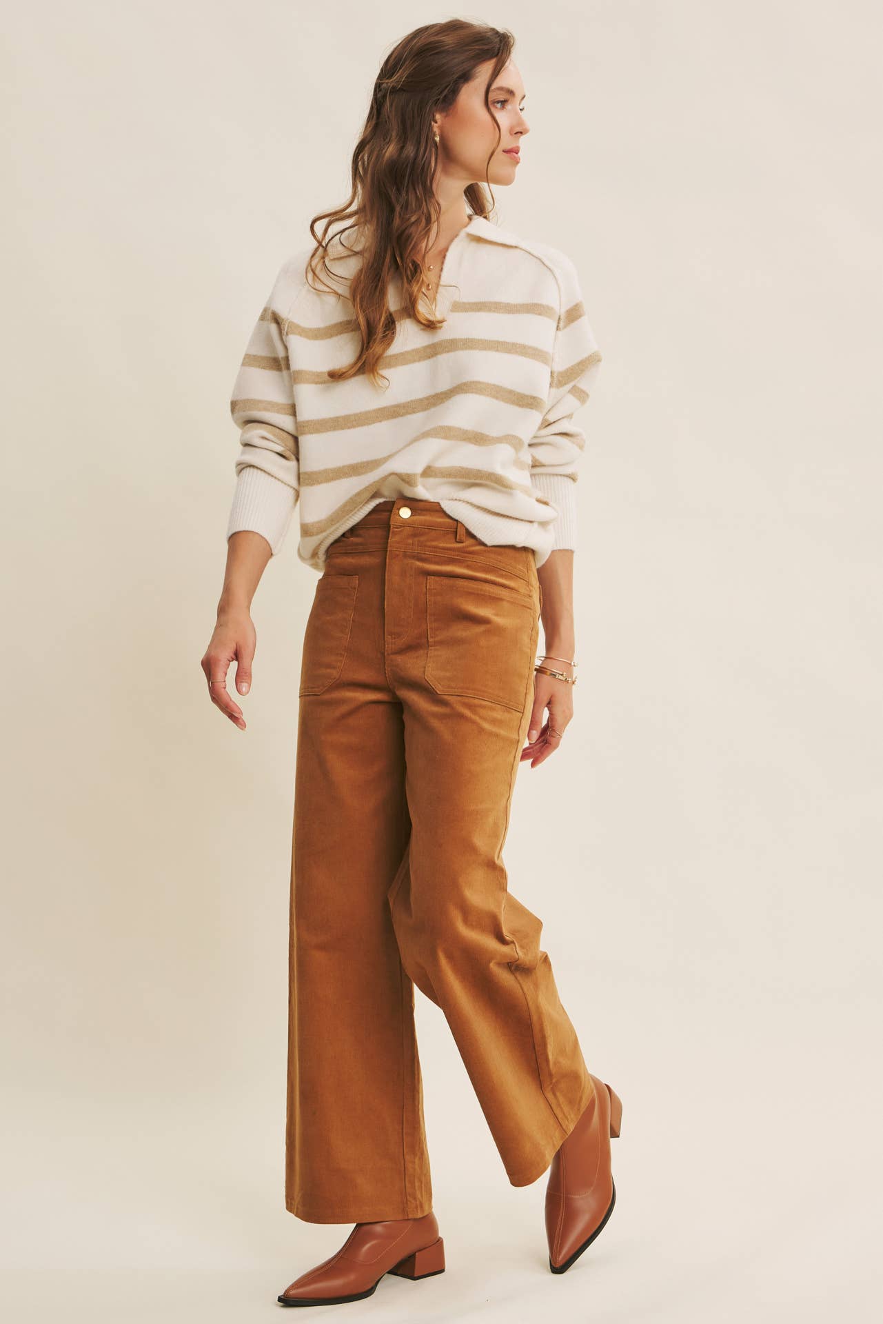 CORDUROY WIDE-LEG PANTS