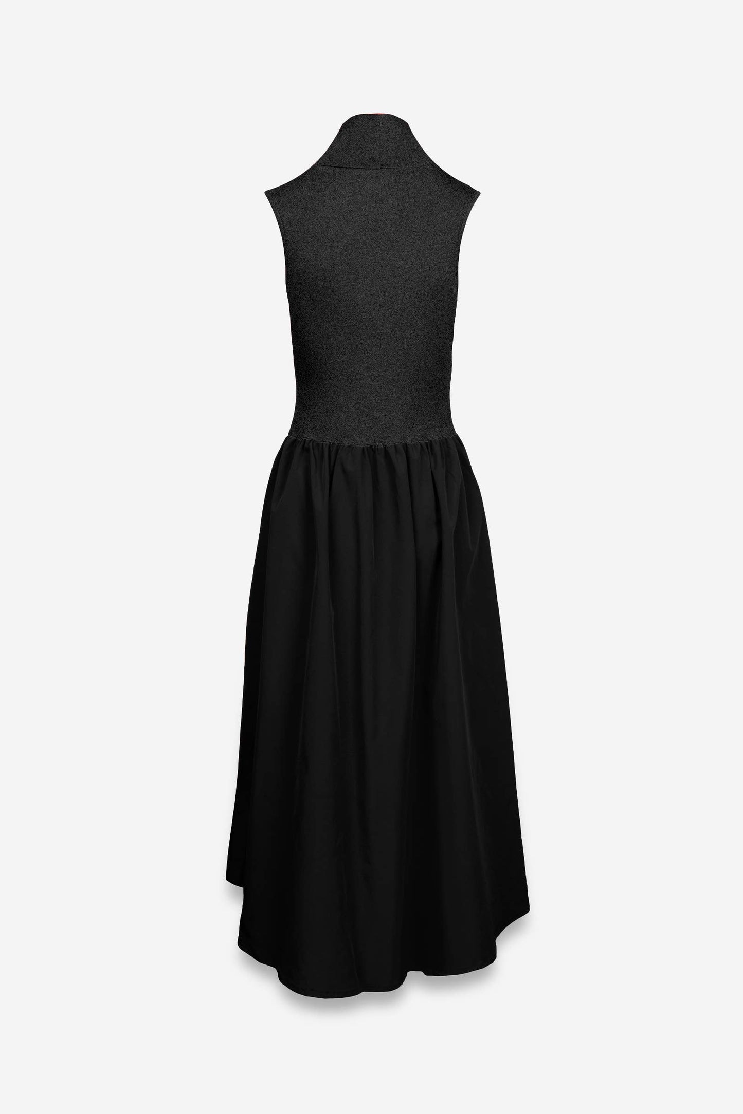 Sleeveless Mock Neck Midi Dress - ZEBRA