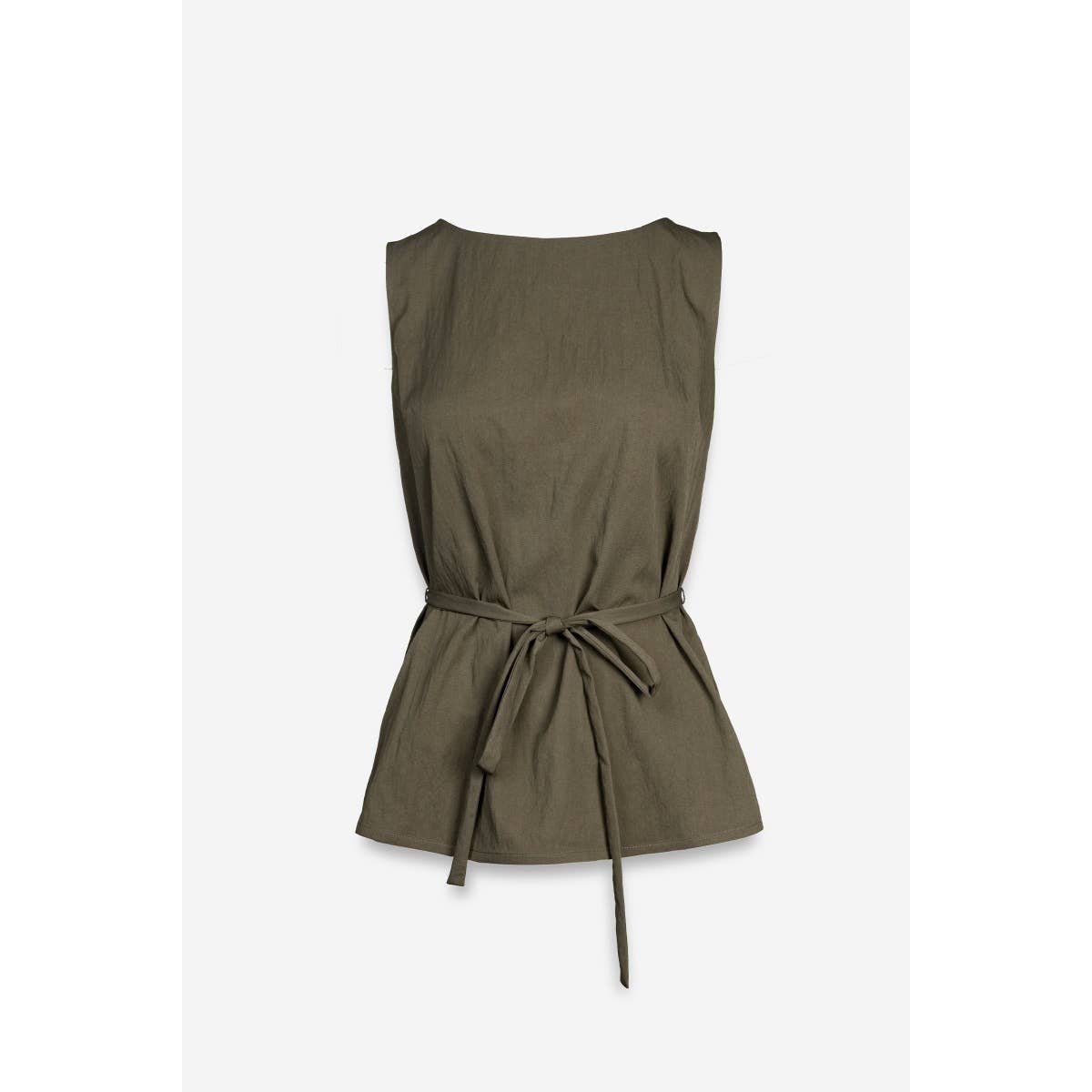 Sleeveless Cinched Tunic Top - ZEBRA