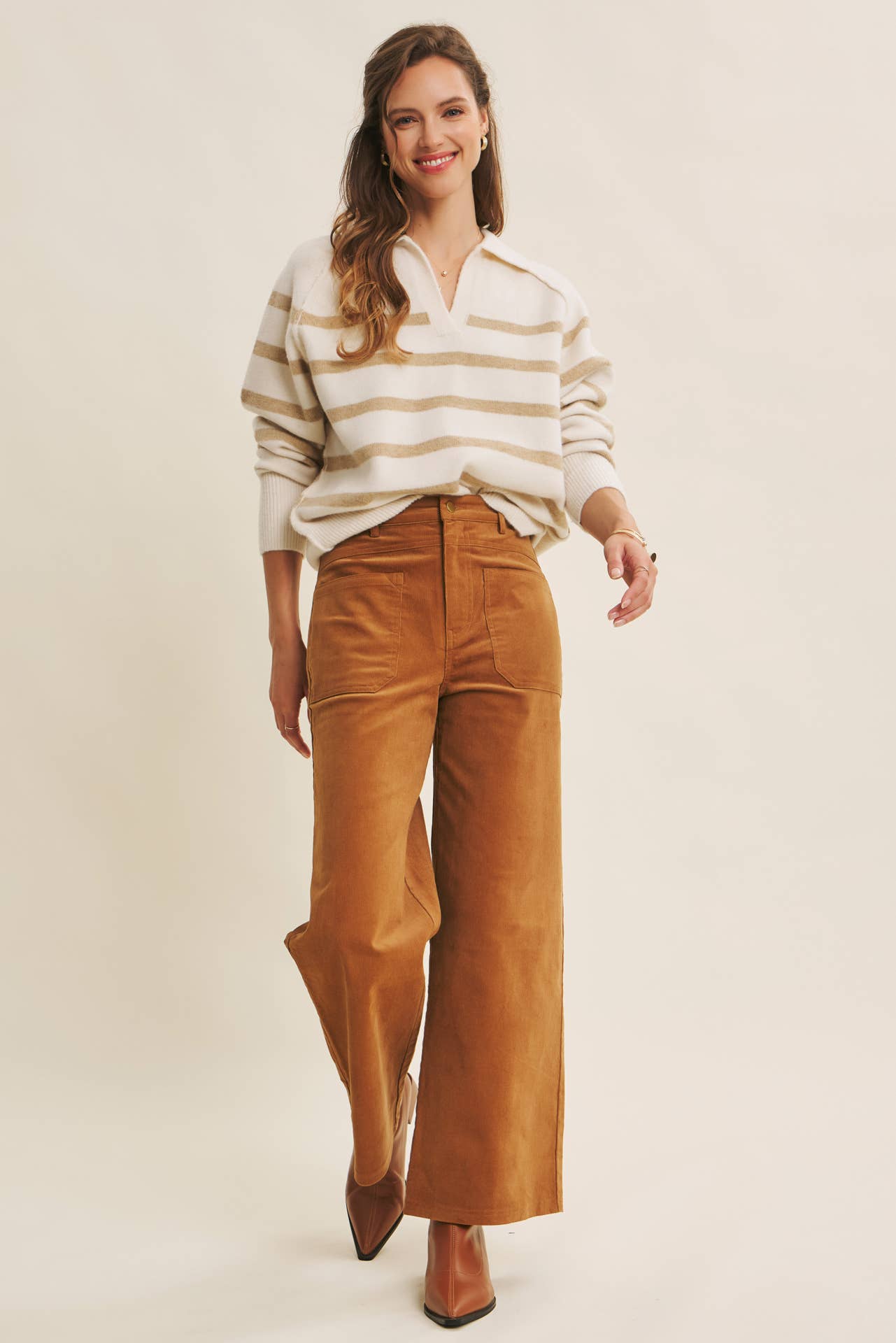 CORDUROY WIDE-LEG PANTS