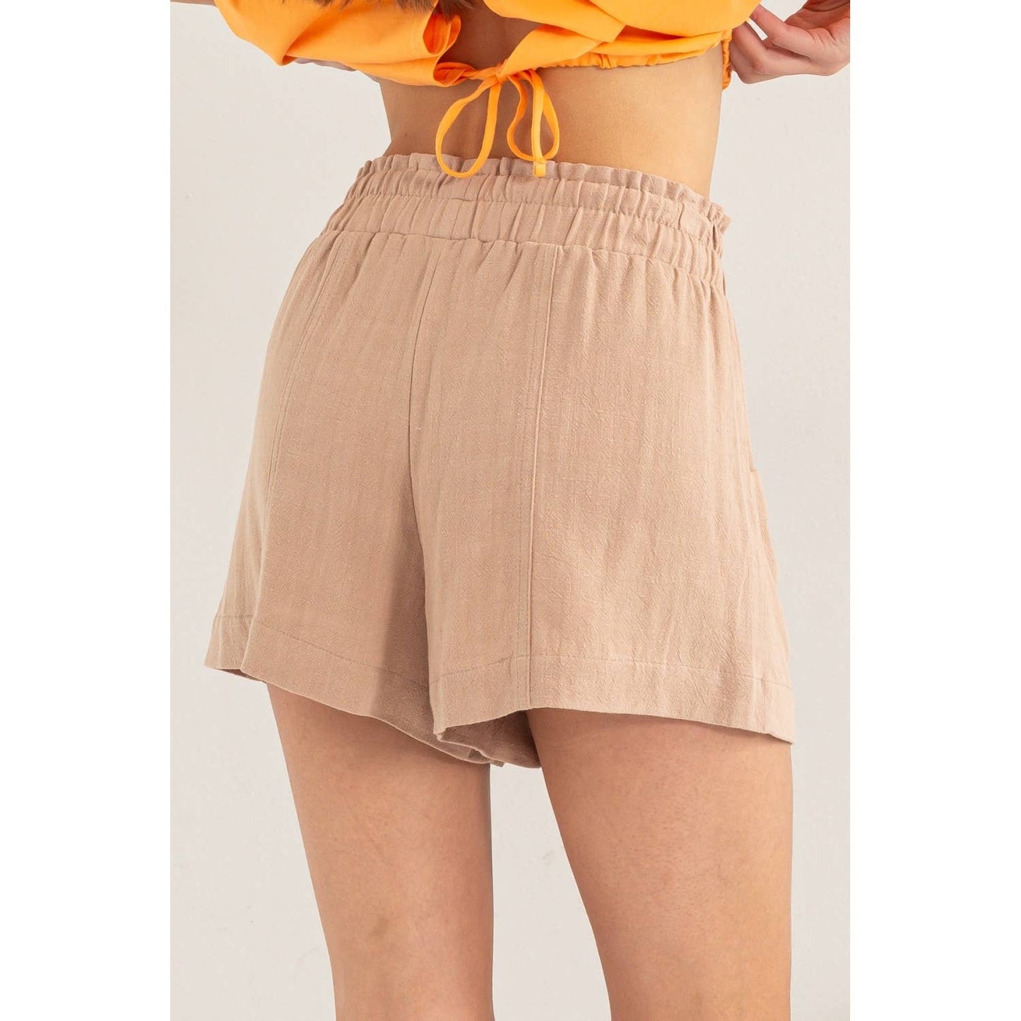 ALL TIME FUN HIGH WAIST LINEN SHORTS