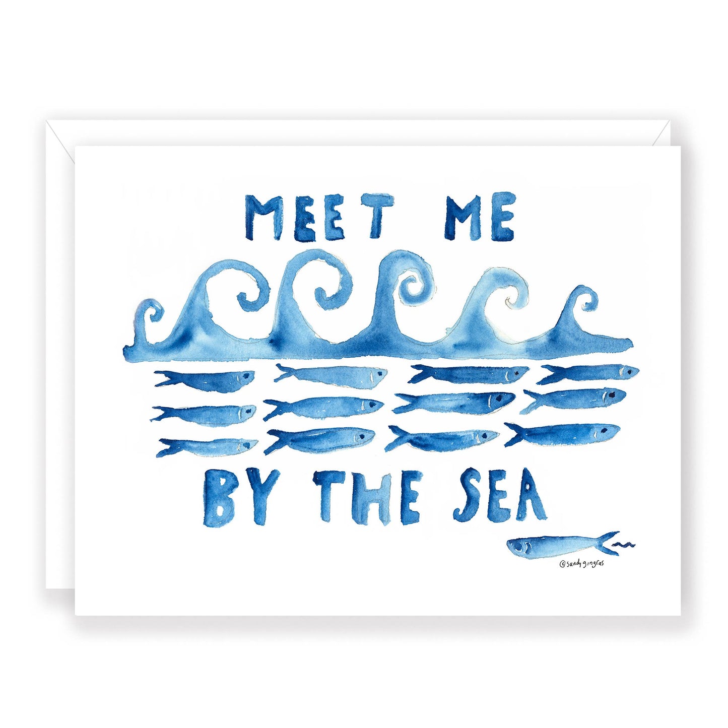 Meet me by the Sea' greeting card