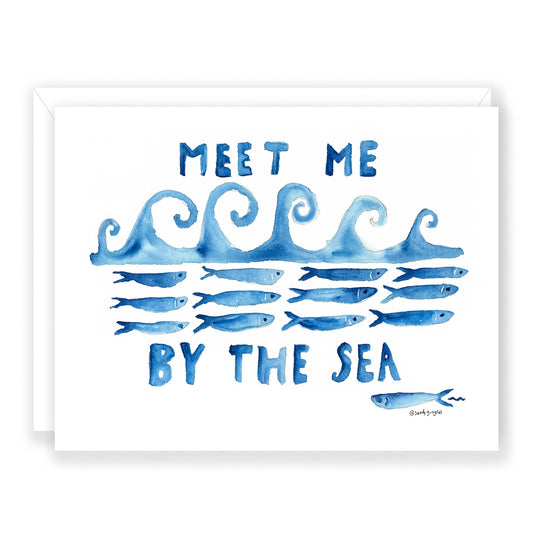Meet me by the Sea' greeting card
