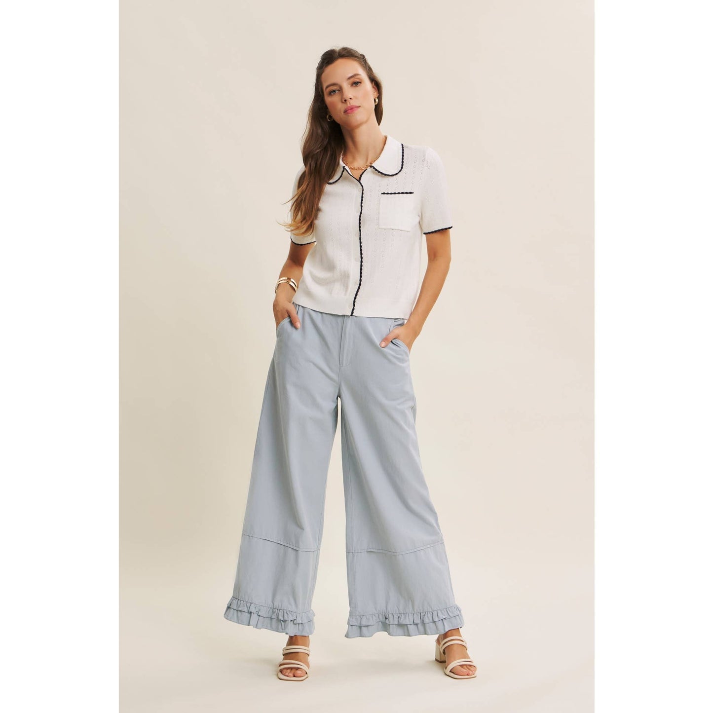 Dreamy Statement Wide-Leg with Ruffles