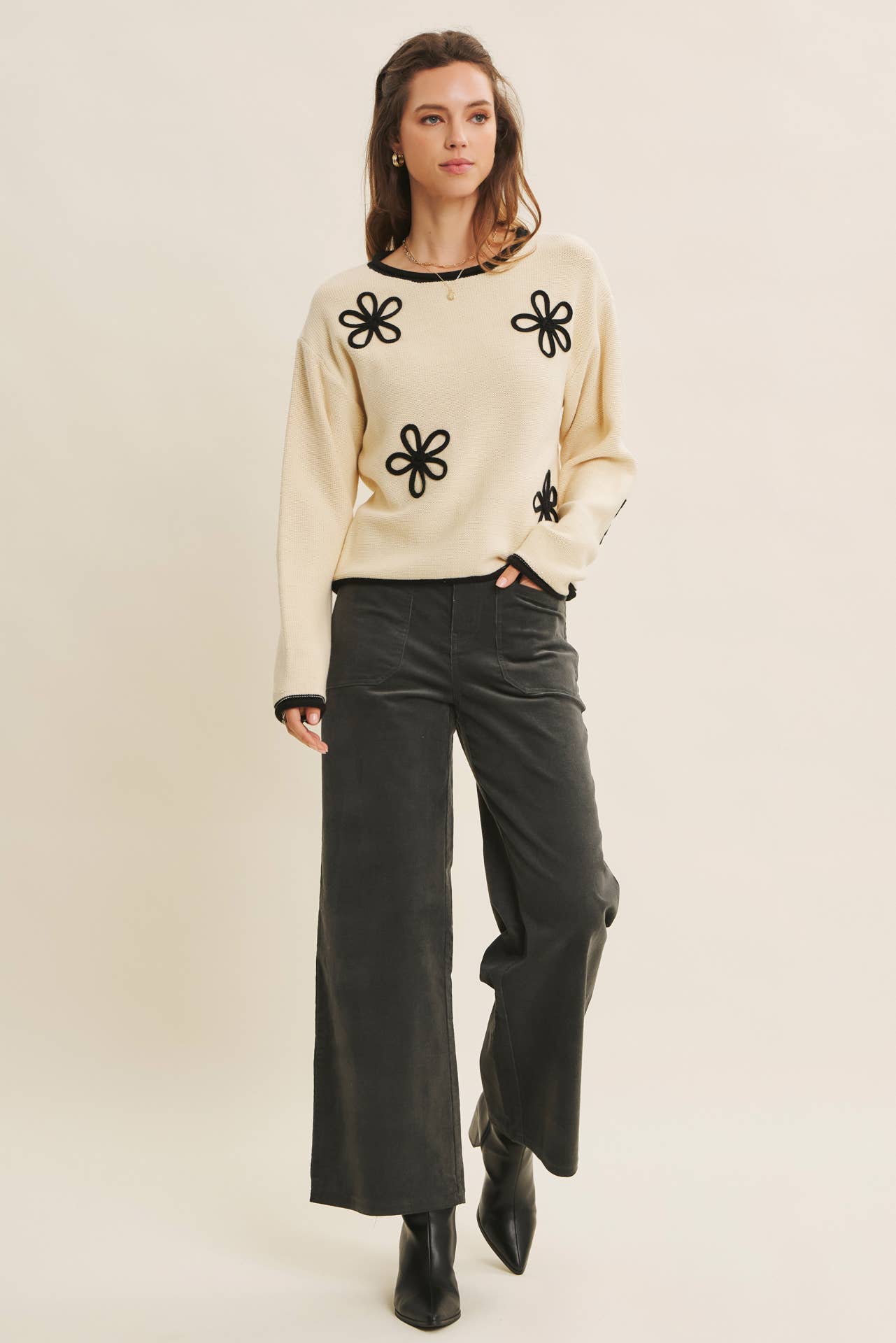 CORDUROY WIDE-LEG PANTS