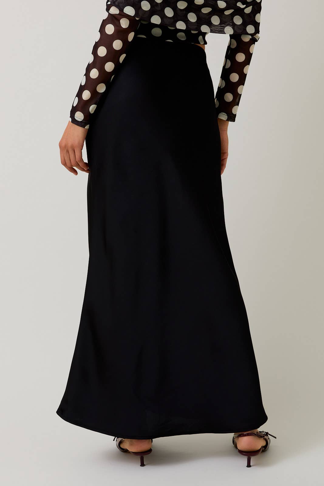 Bias Satin Midi Skirt by LE LIS