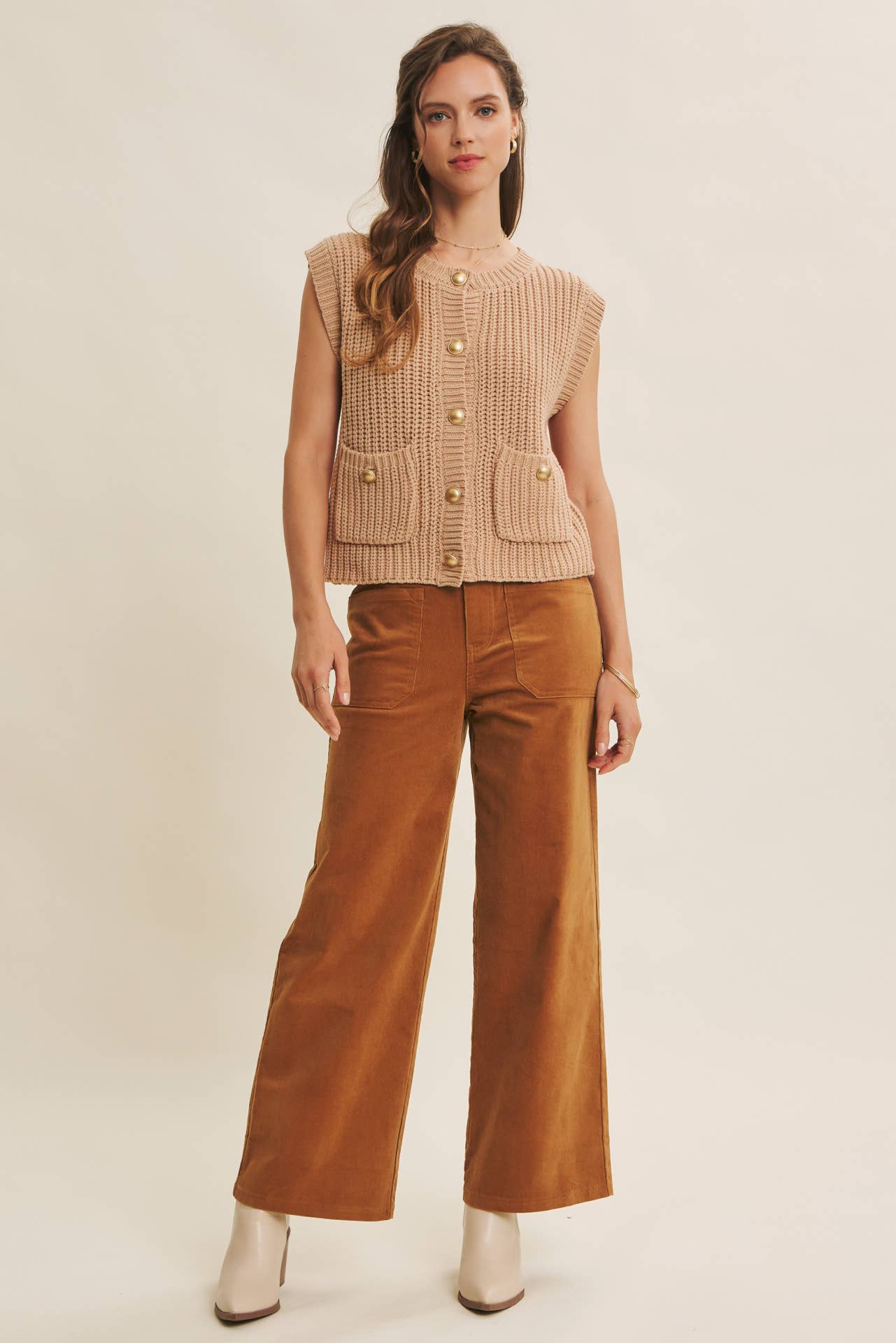 CORDUROY WIDE-LEG PANTS