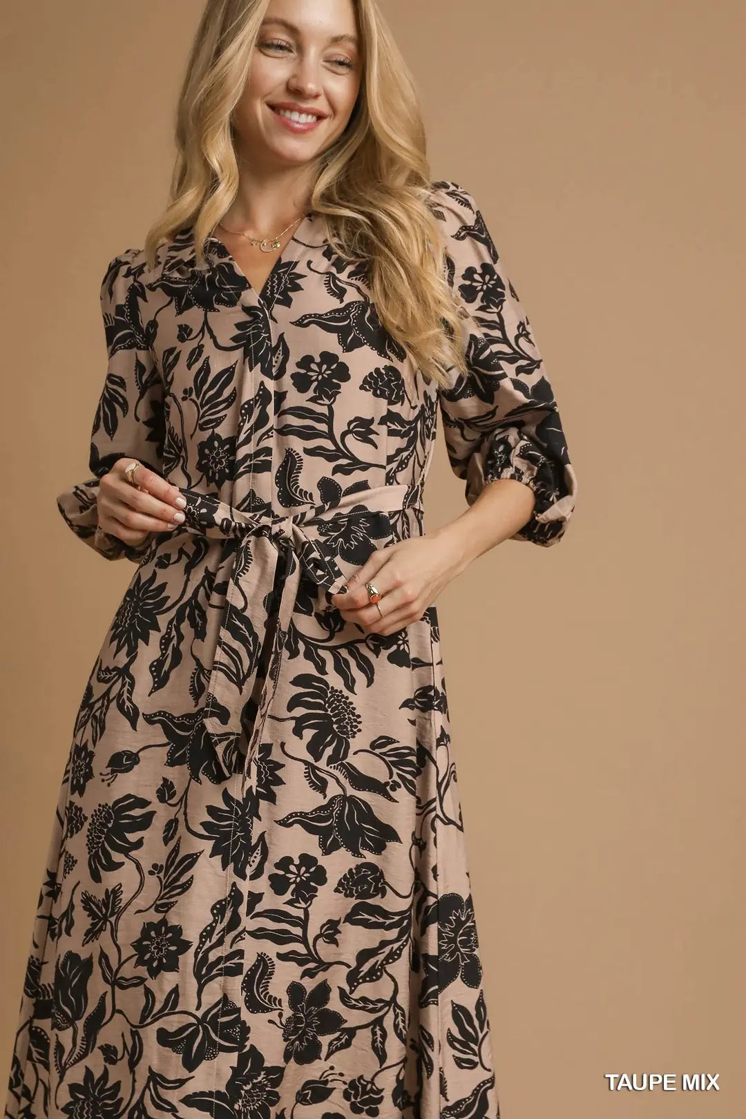 Emily Mix Floral Print Midi Dress