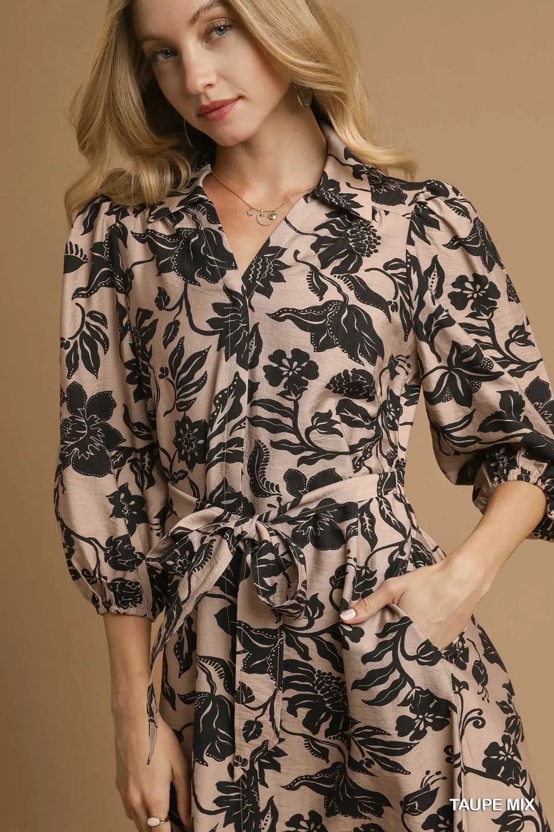 Emily Mix Floral Print Midi Dress