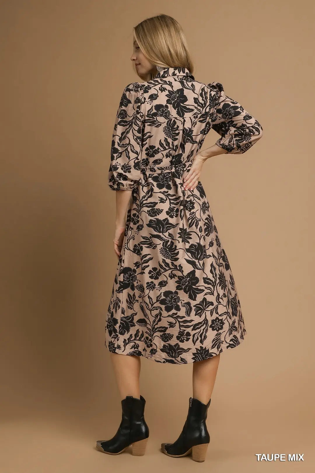 Emily Mix Floral Print Midi Dress