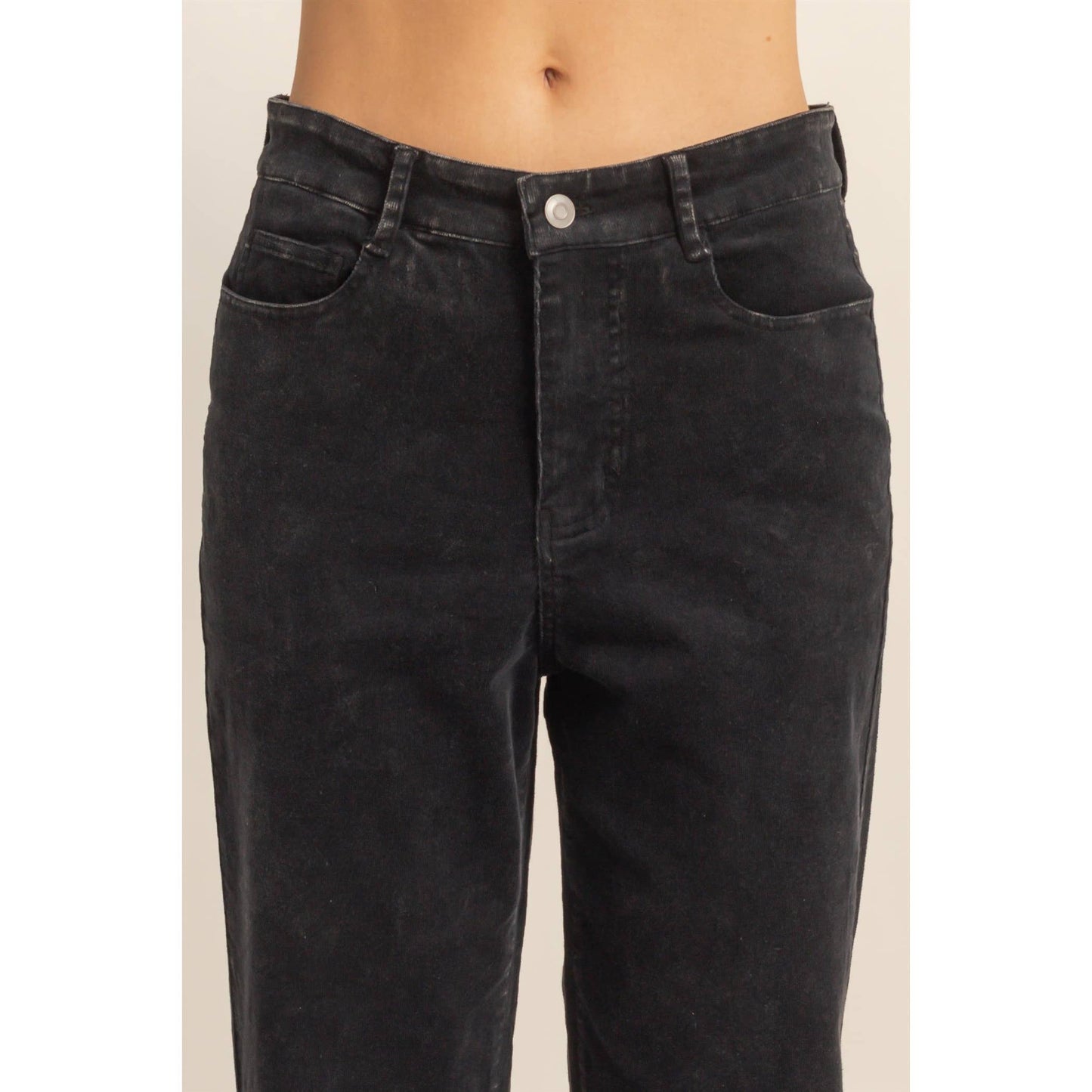 Mineral Washed Casual Flare Pants