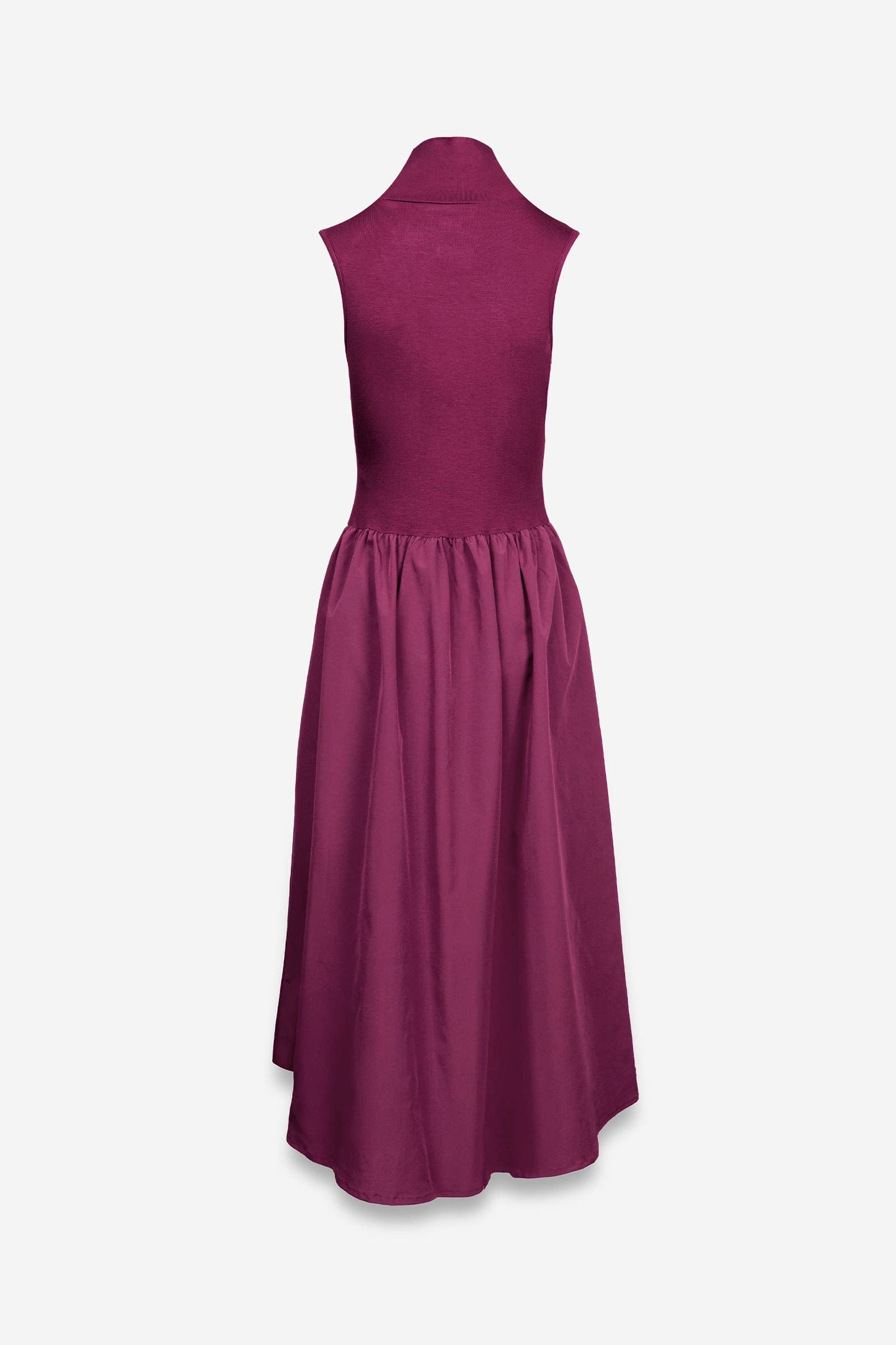 Sleeveless Mock Neck Midi Dress - ZEBRA