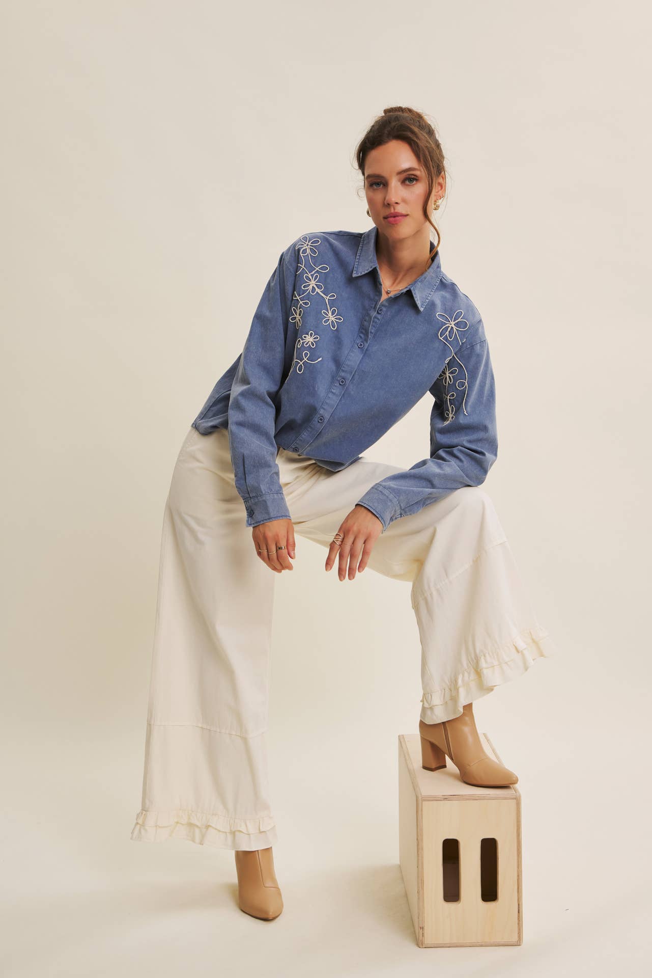 Dreamy Statement Wide-Leg with Ruffles