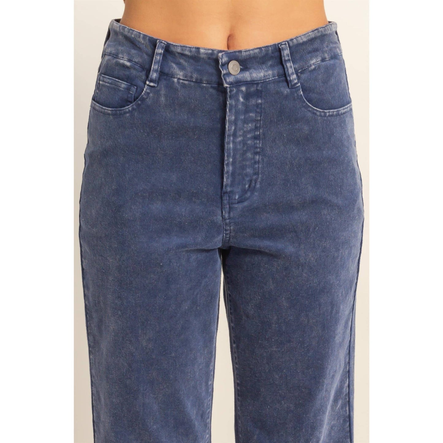 Mineral Washed Casual Flare Pants