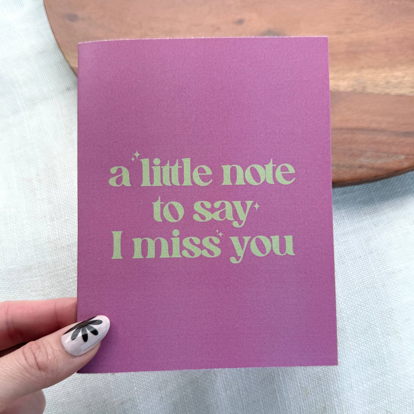 "A little note to say I miss you" Greeting Card