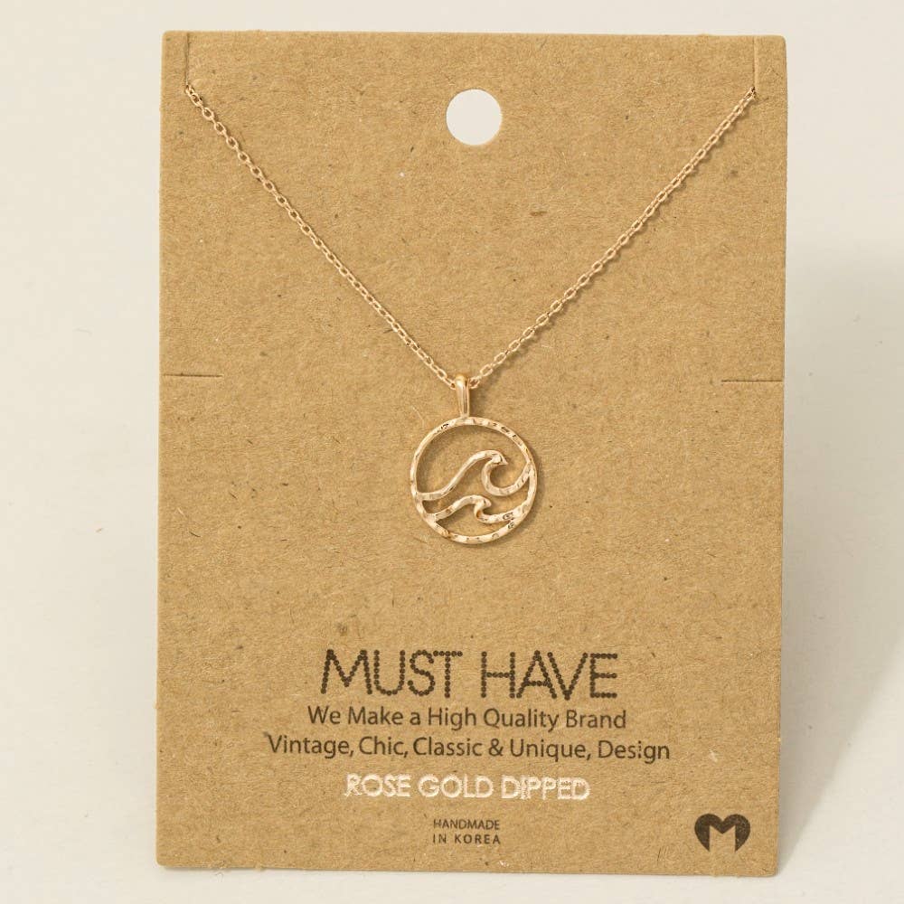 Wave Coin Pendant Necklace